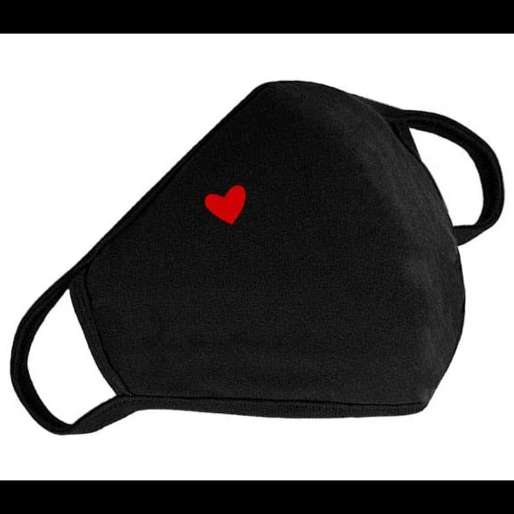 NWT Heart ❤️ embroidered Face Mask x 2